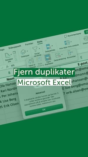 Video: Fjern duplikater i Excel